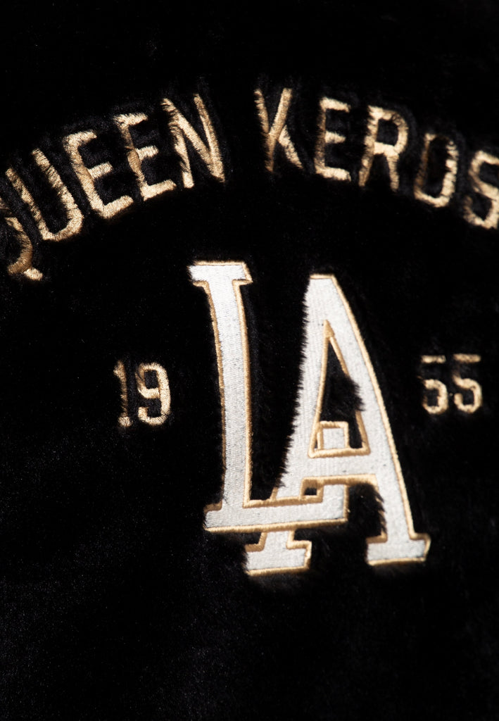 Queen Kerosin - College Fake-Fur-Jacke «L.A. 55»