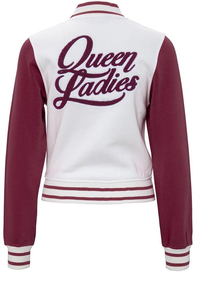 Queen Kerosin - College Jacket mit Frottier - Stickerei