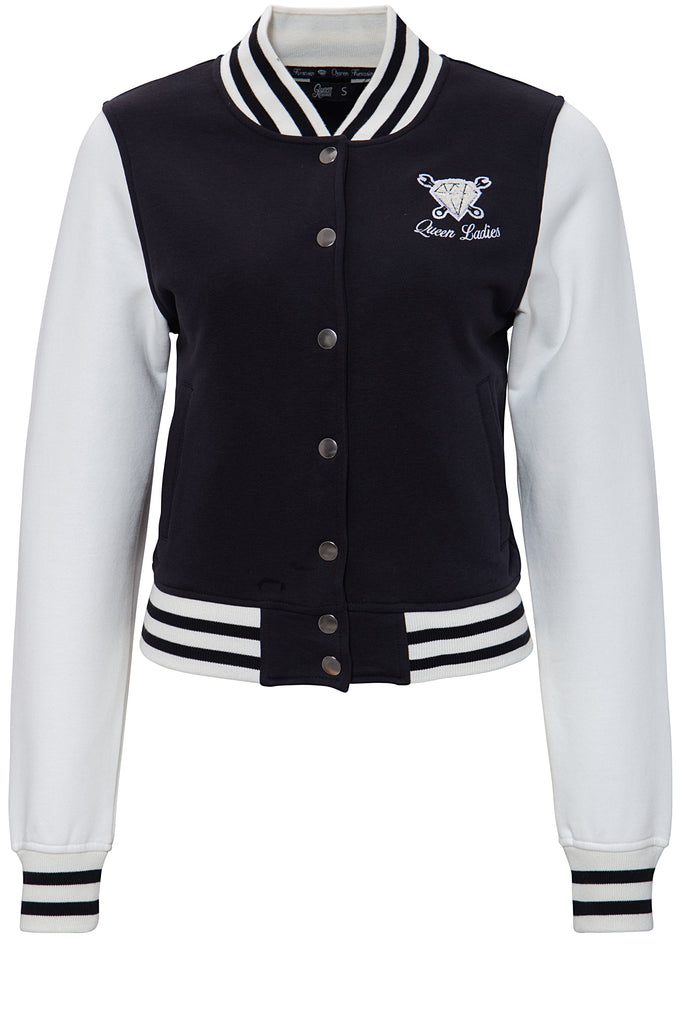 Queen Kerosin - College Jacket mit Frottier - Stickerei