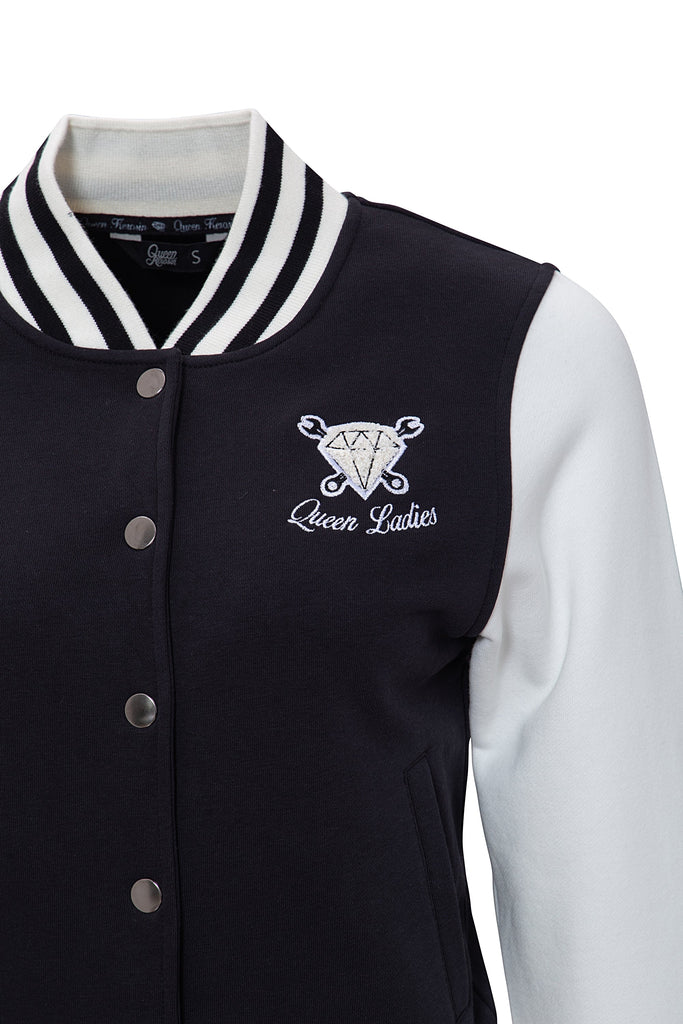 Queen Kerosin - College Jacket mit Frottier - Stickerei