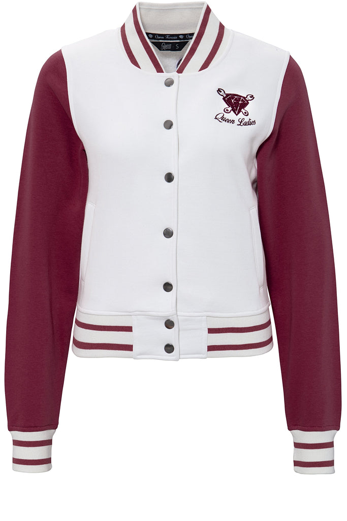 Queen Kerosin - College Jacket mit Frottier - Stickerei