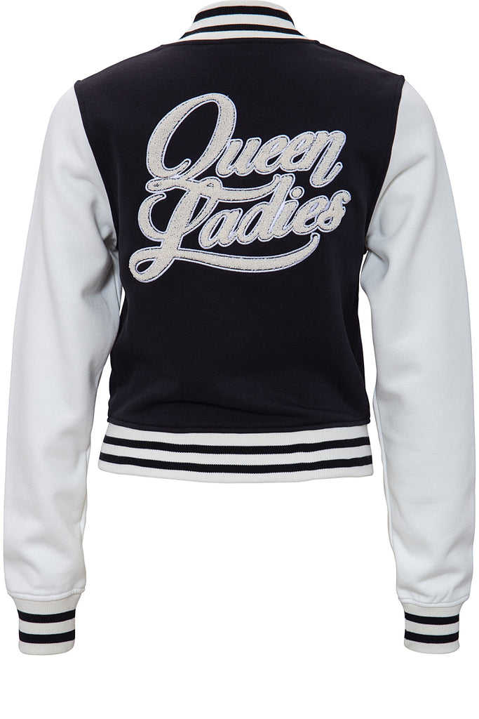 Queen Kerosin - College Jacket mit Frottier - Stickerei