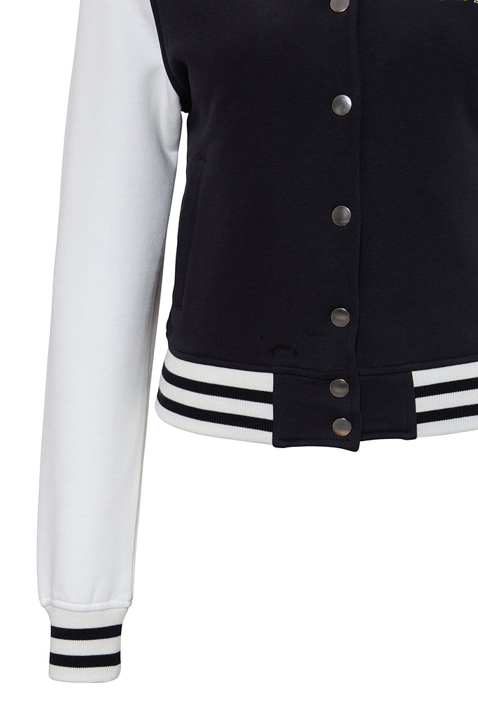 Queen Kerosin - College Jacket mit Frottier - Stickerei