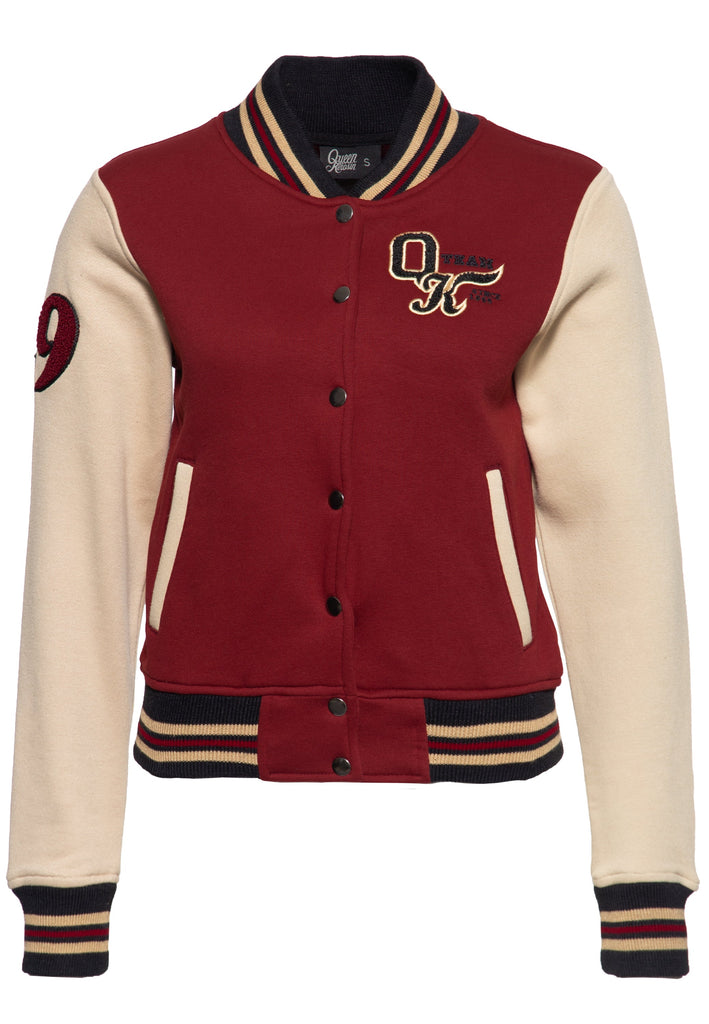 Queen Kerosin - College Sweatjacke «QK more revs per life»