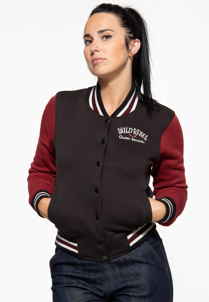 Queen Kerosin - College Sweatjacke «Wild Rebel»