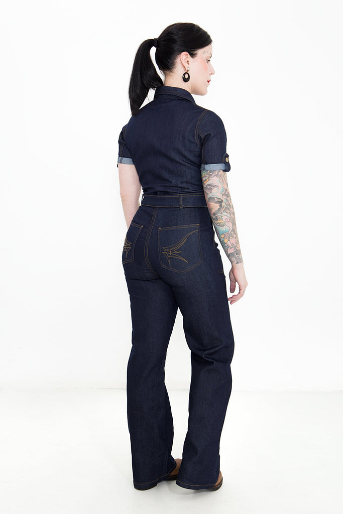 Queen Kerosin - Denim Overall im Worker - Look