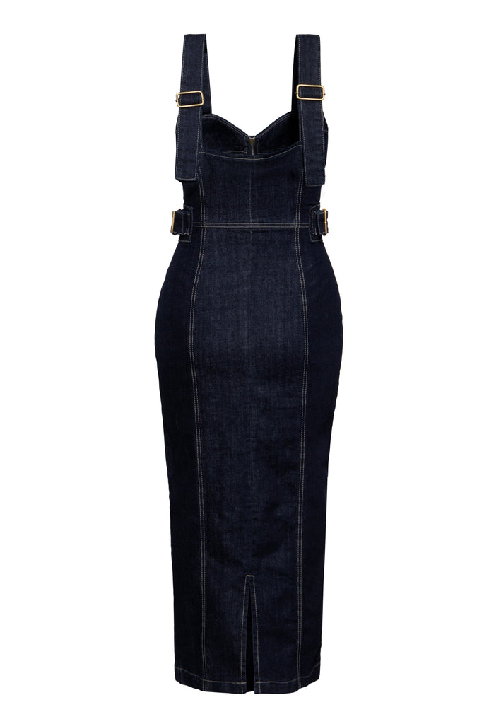 Queen Kerosin - Denim Workwear Pencil Kleid