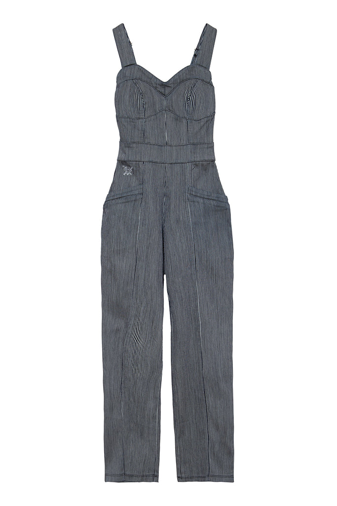 Queen Kerosin - Dungaree Jeans Jumpsuit im Vintage Look