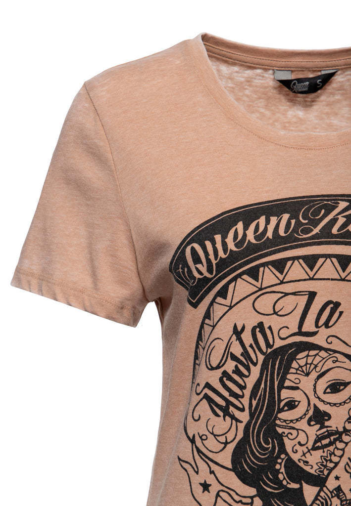 Queen Kerosin - Enzym Wash T - Shirt «Hasta La Muerte»