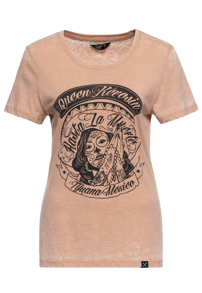 Queen Kerosin - Enzym Wash T - Shirt «Hasta La Muerte»