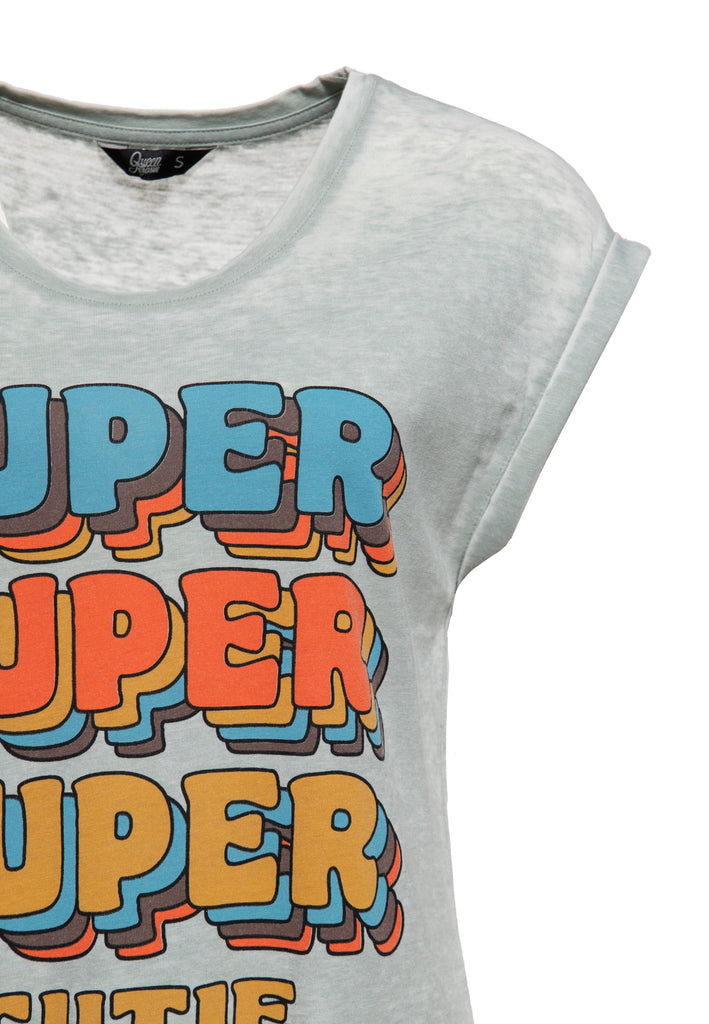 Queen Kerosin - Enzym Wash T - Shirt «Super Cutie»