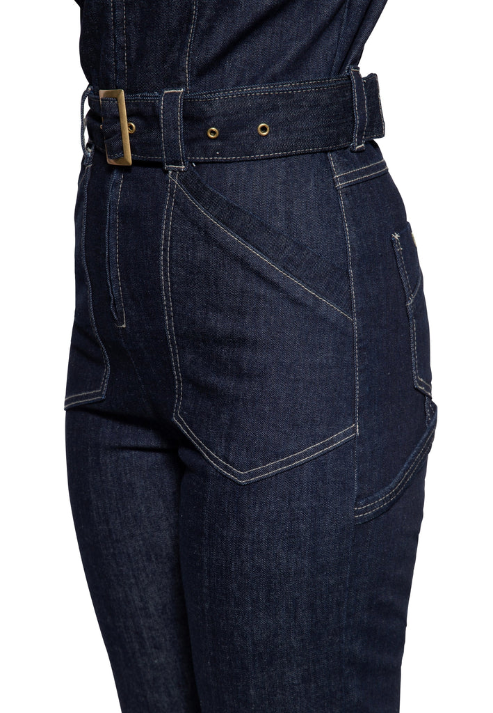 Queen Kerosin - Kurzarm Workwear Denim-Overall «Queen Motorway Riders»