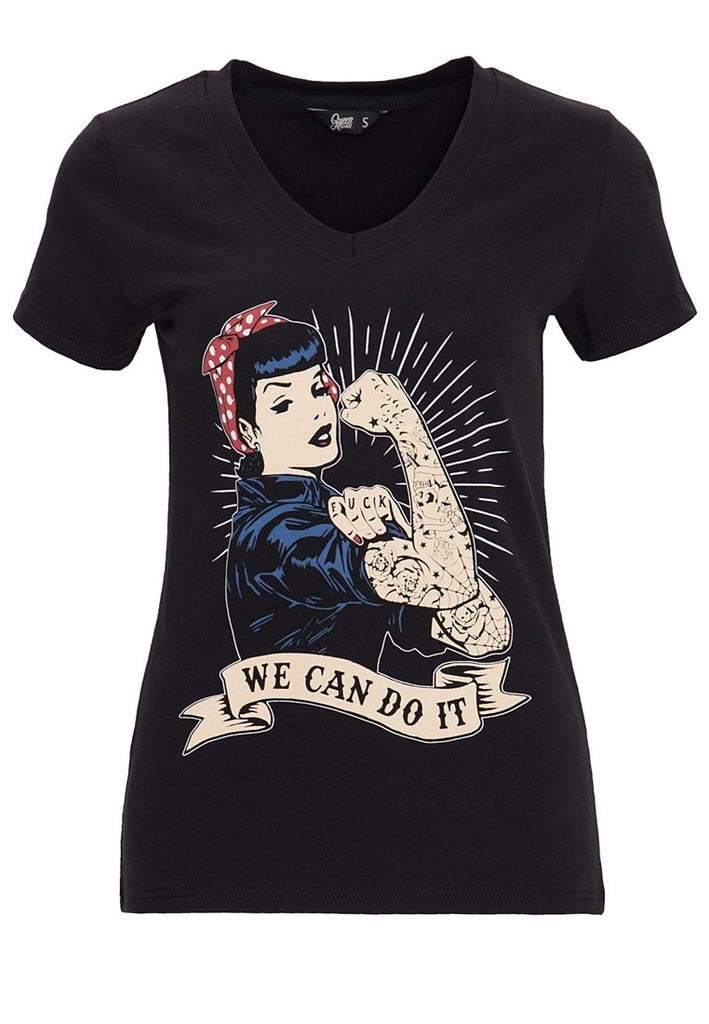 Queen Kerosin - Kurzarmshirt «We can do it - Inked»