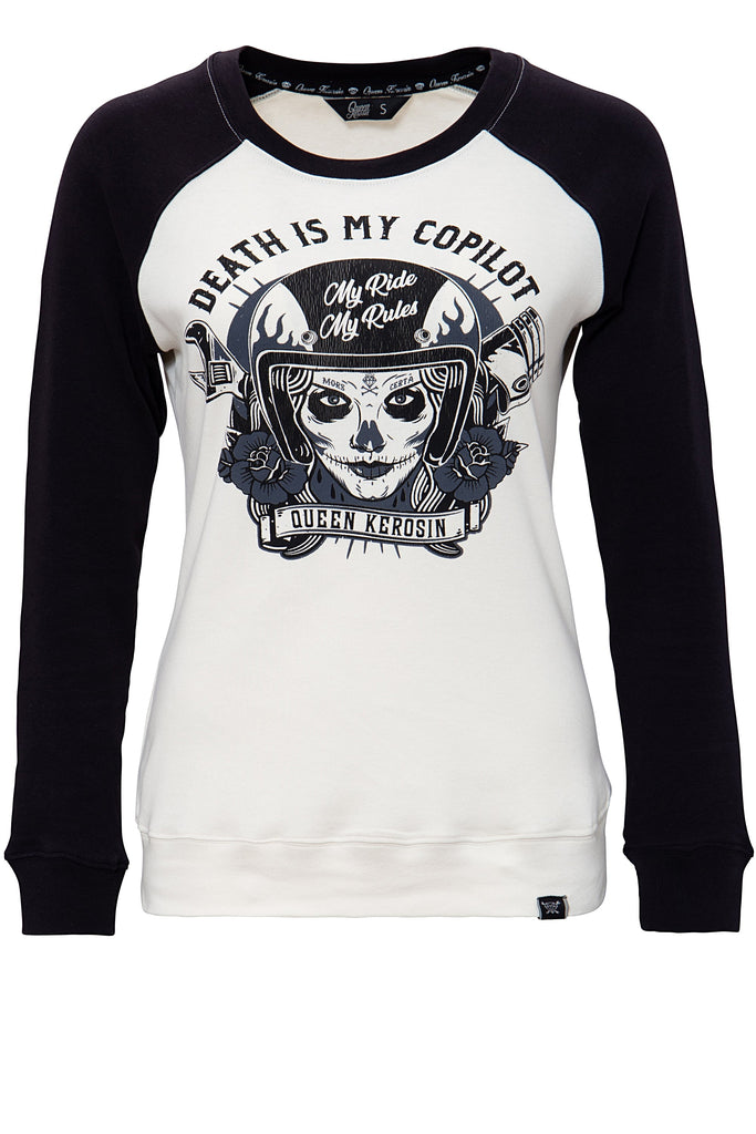 Queen Kerosin - Longsleeve mit ansprechendem Frontprint «My Ride My Rules»