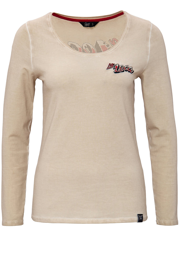 Queen Kerosin - Longsleeve Shirt mit Backprint und Oilwash - Effekten «La Loca»