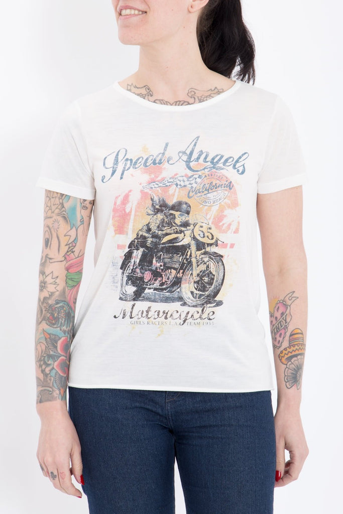 Queen Kerosin - Print T-Shirt aus Viskose - Mix «Speed Angels»