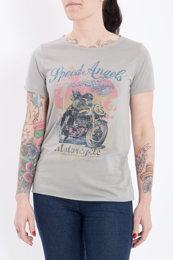 Queen Kerosin - Print T-Shirt aus Viskose - Mix «Speed Angels»