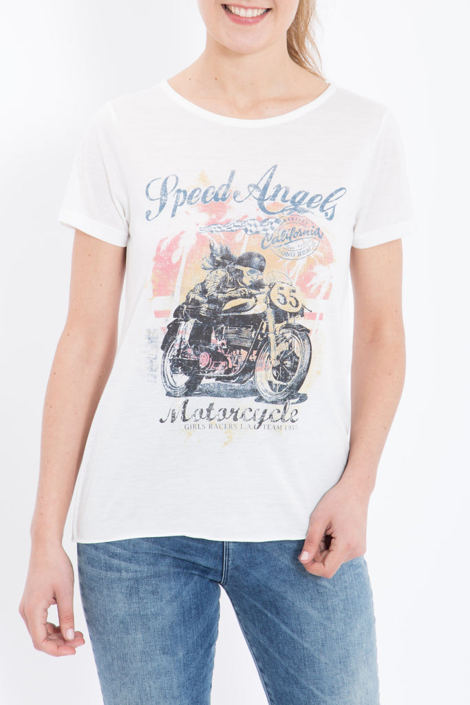 Queen Kerosin - Print T-Shirt aus Viskose - Mix «Speed Angels»