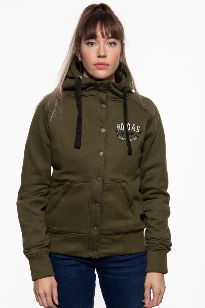 Queen Kerosin - Sweatjacke mit separatem Softshell - Innenfutter «Adventure Gear - No Gas No Glory»