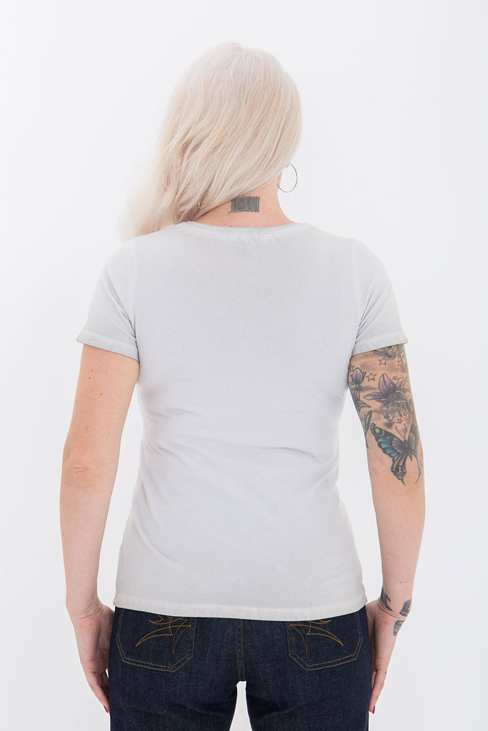 Queen Kerosin - T-Shirt mit Front Print in Rosenoptik «Rebel Lady»