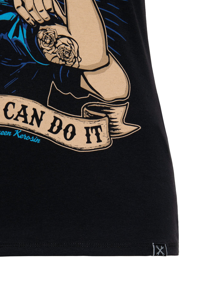 Queen Kerosin - T-Shirt mit Retro - Print «We can do it»