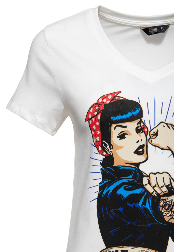 Queen Kerosin - T-Shirt mit Retro - Print «We can do it»