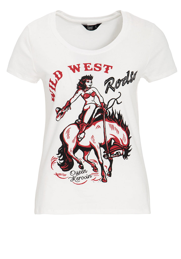 Queen Kerosin - T-Shirt mit rockigem Front Druck «Wild West»