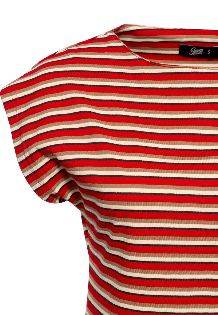 Queen Kerosin - T-Shirt mit U-Boot Ausschnitt