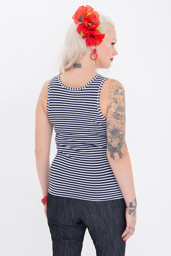 Queen Kerosin - Tank Top mit glitzerndem Meerjungfrauen Print «Scare the Sailors»