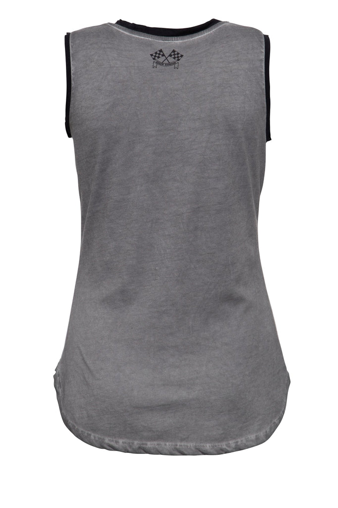 Queen Kerosin - Tank - Top mit legerem Oilwash «Motor Queen»