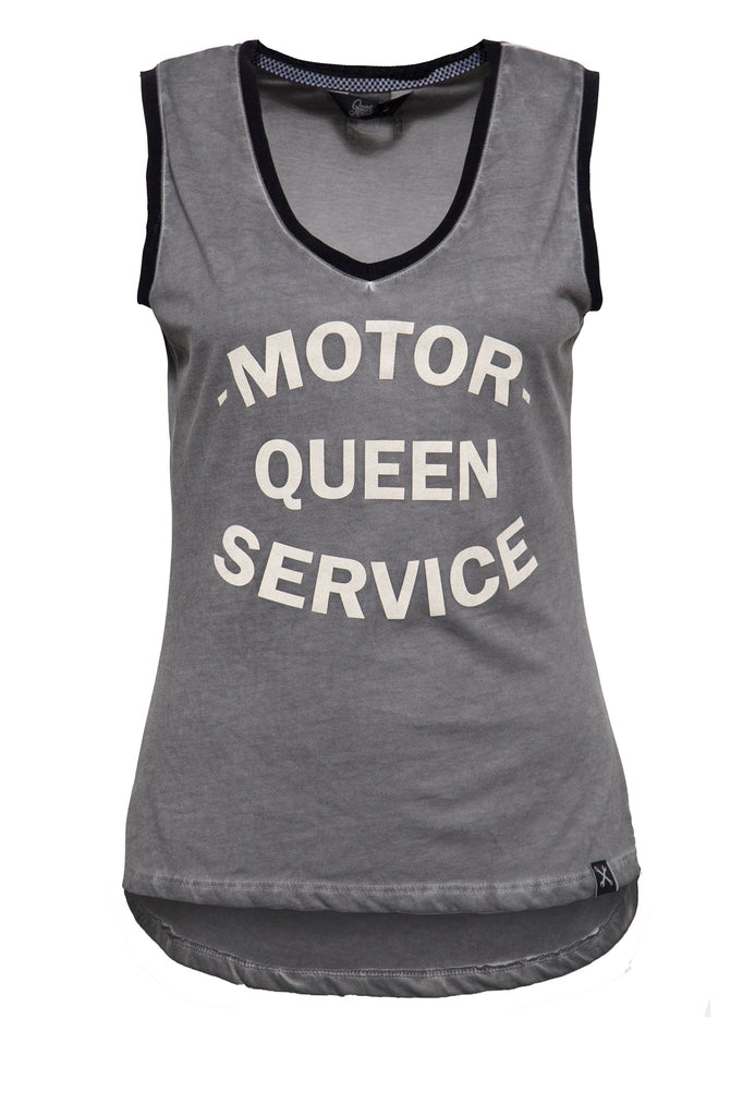 Queen Kerosin - Tank - Top mit legerem Oilwash «Motor Queen»