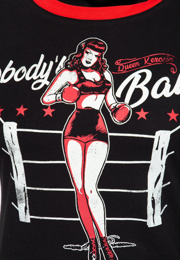 Queen Kerosin - Vintage Contrast T-Shirt «Nobody`s Baby»