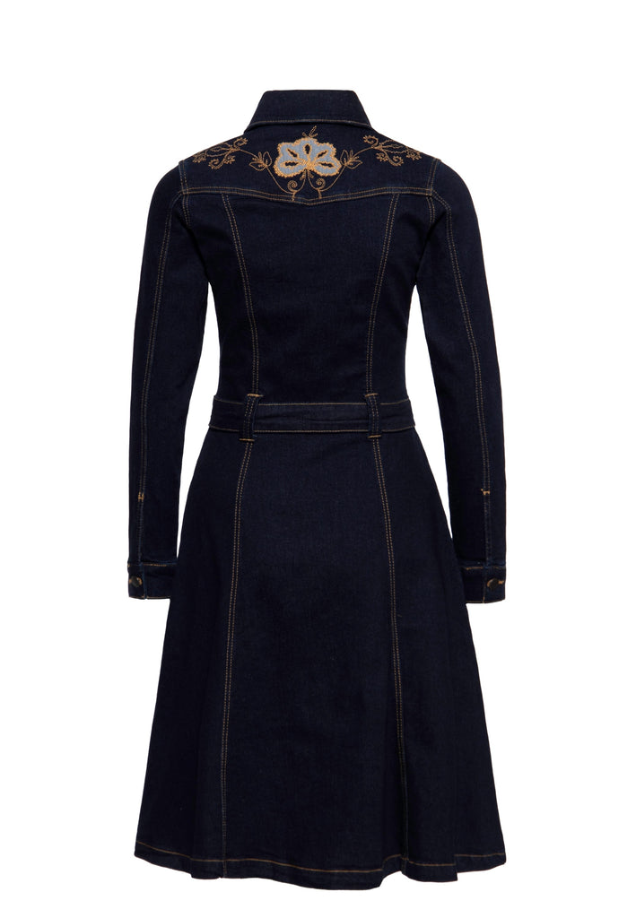 Queen Kerosin - Western Denim Swing Kleid