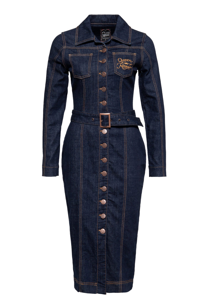 Queen Kerosin - Workwear Pencil Kleid «Q Crown»