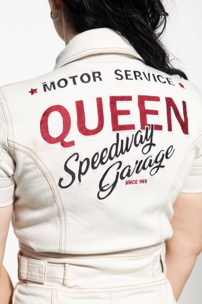 Queen Kerosin - Workwear Slim Fit Jeanskleid «Speedway Garage»