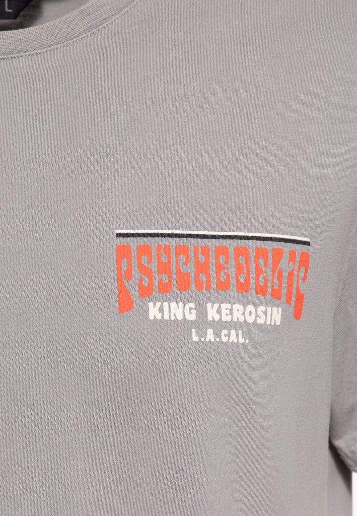 King Kerosin - Acid Wash Print T-Shirt «Psychedelic Custom Chopper»