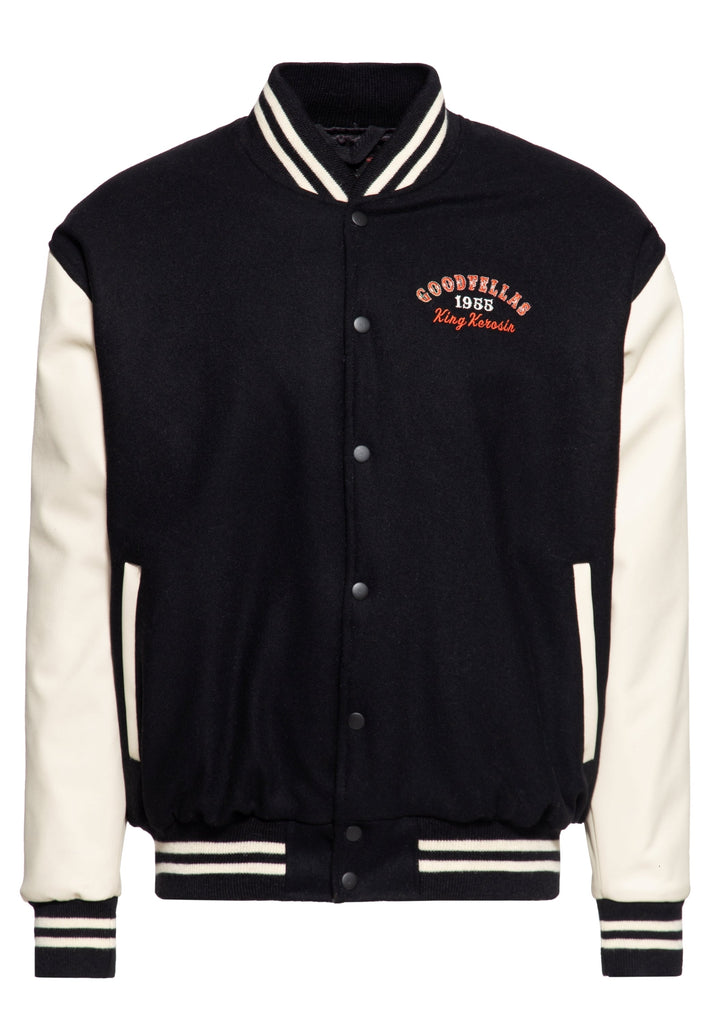 King Kerosin - Baseball Leder Jacke «Goodfellas Beer»