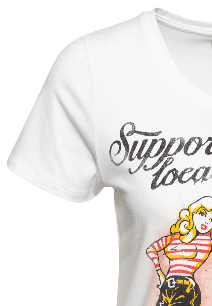 Queen Kerosin - Basic T-Shirt «Support your local Girl Gang»