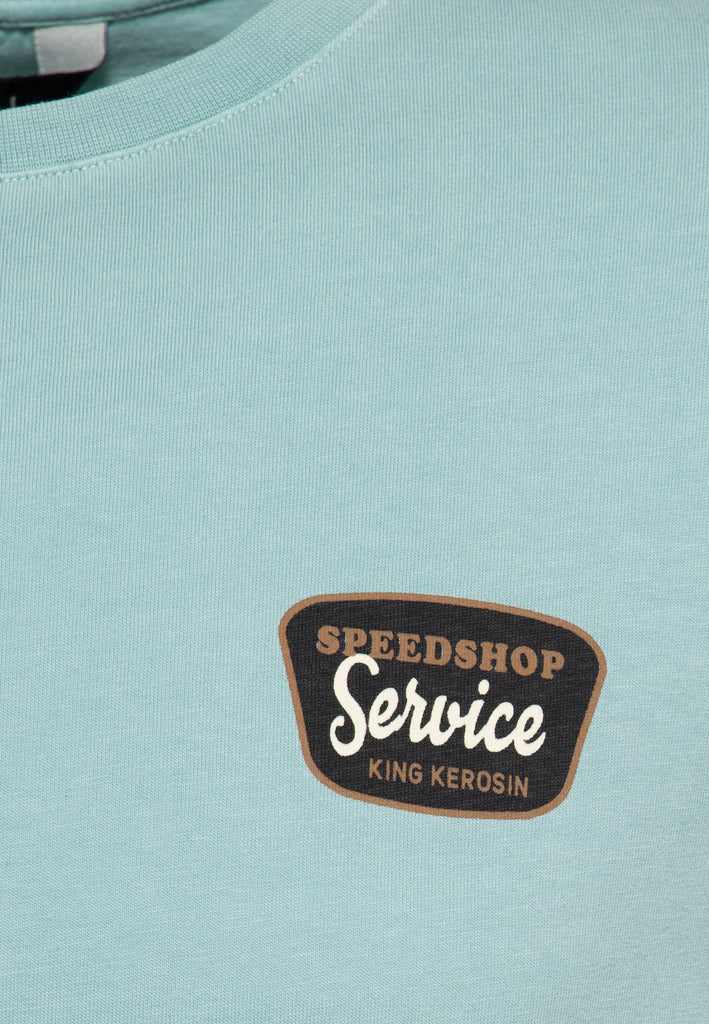 King Kerosin - Classic T-Shirt Acid washed Print «Detroit Motor Service»