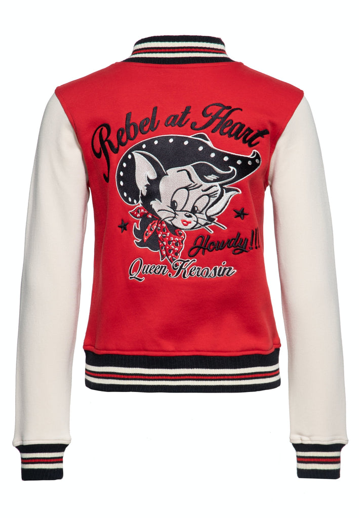 Queen Kerosin - College Sweatjacke «Rebel at Heart»