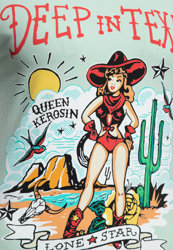 Queen Kerosin - Contrast T-Shirt «Deep in Texas»