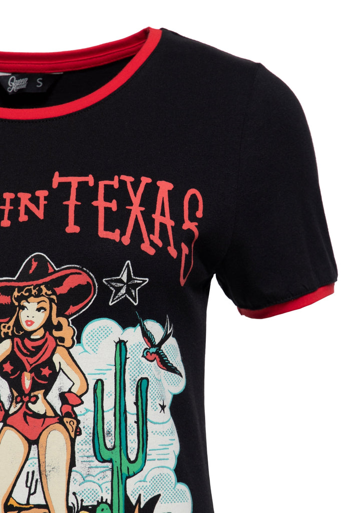 Queen Kerosin - Contrast T-Shirt «Deep in Texas»