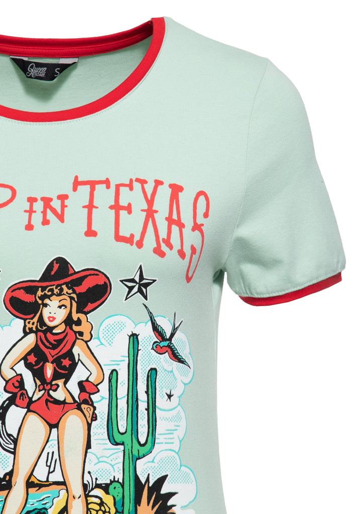 Queen Kerosin - Contrast T-Shirt «Deep in Texas»
