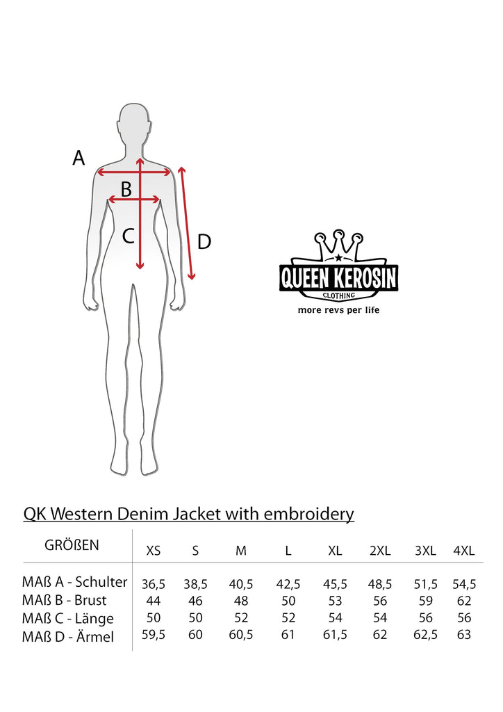 Queen Kerosin - Denim Jeansjacke im Western-Style