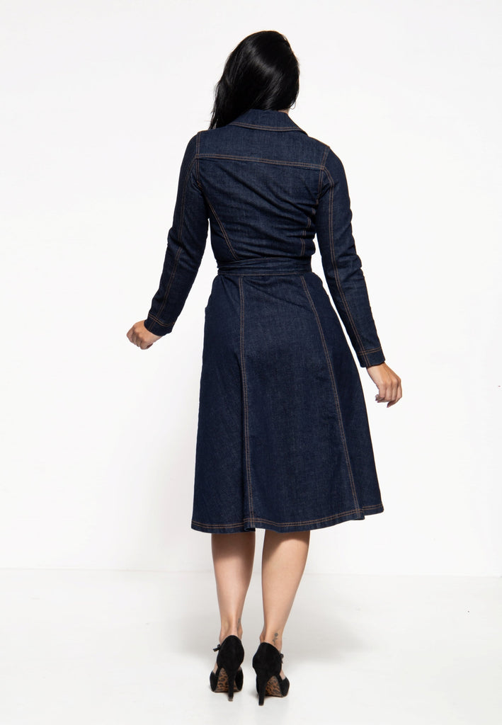 Queen Kerosin - Denim Swing-Dress «Q Crown»