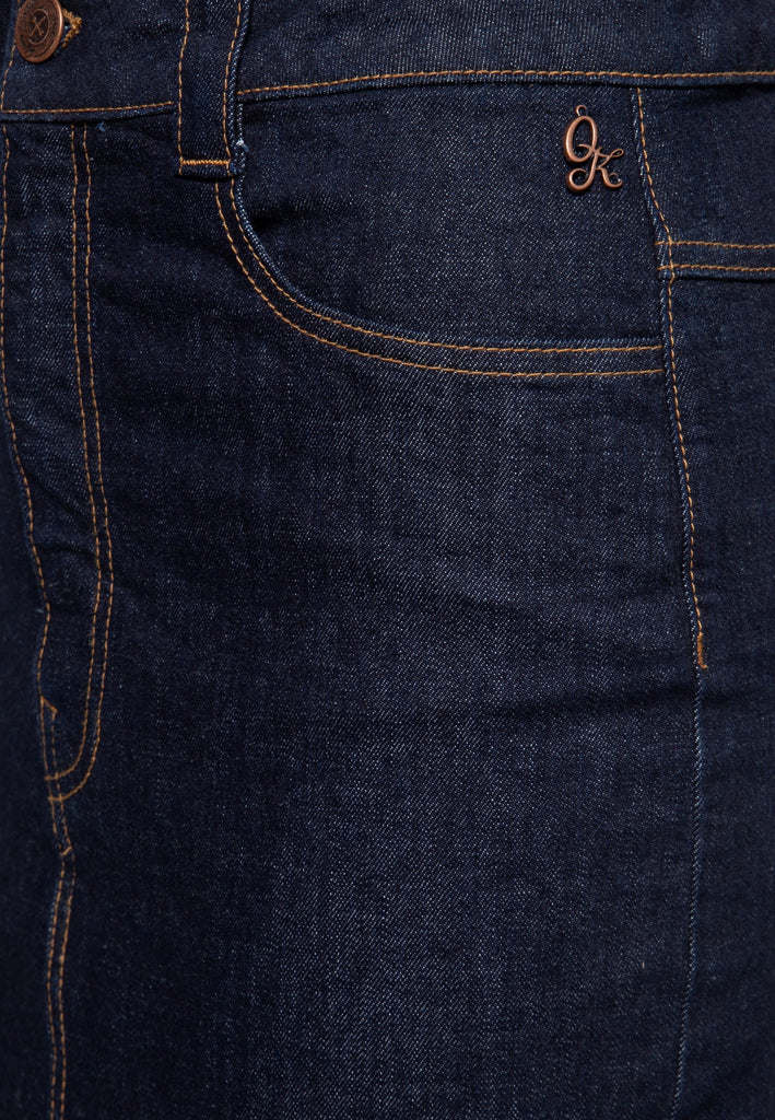 Queen Kerosin - Denim Workwear Pencil Rock «Cinch Back»