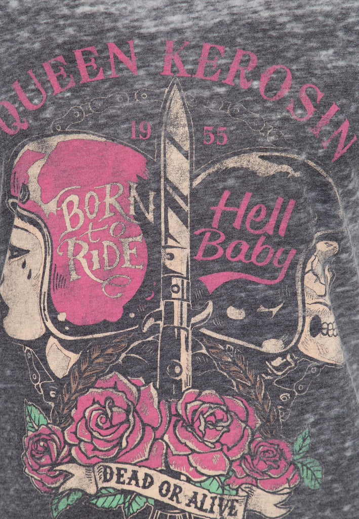 Queen Kerosin - Enzyme Wash T-Shirt «Hell Baby»