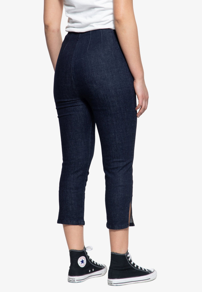 Queen Kerosin - High Waist Capri Jeanshose