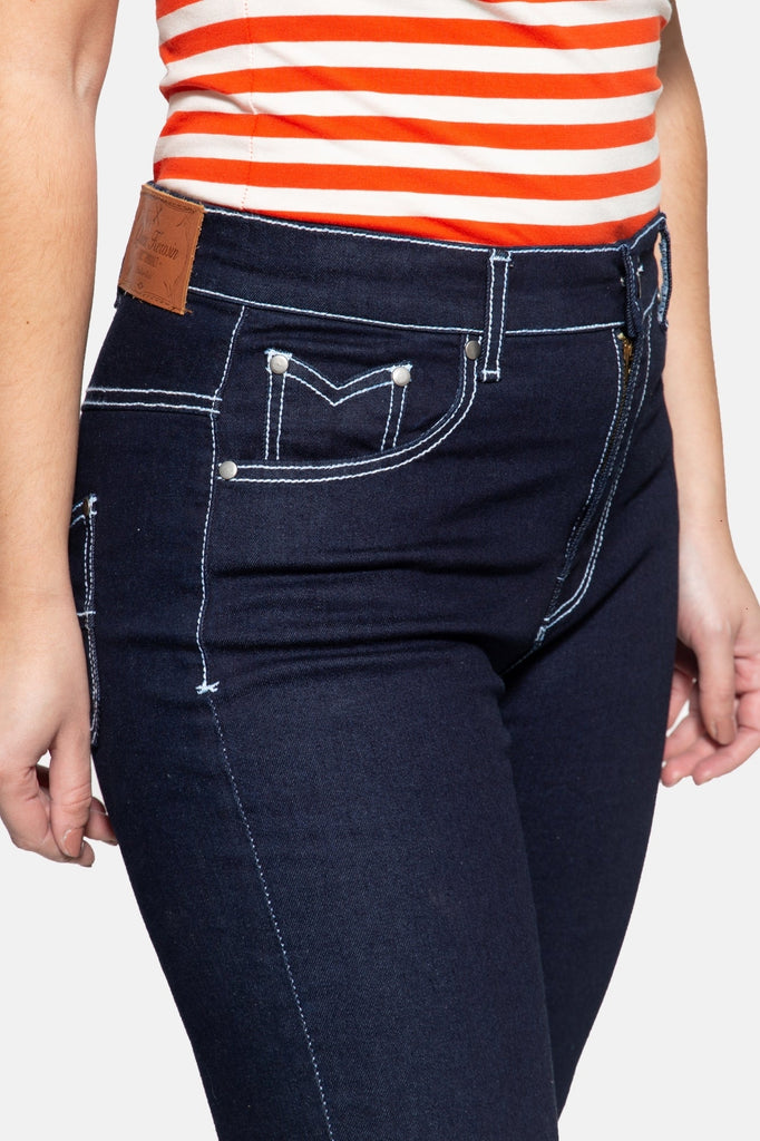 Queen Kerosin - High Waist Slim Fit Capri Jeans «Betty»