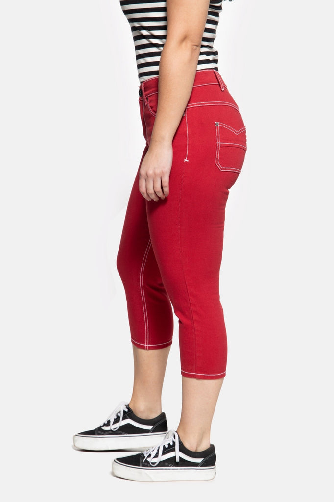 Queen Kerosin - High Waist Slim Fit Capri Jeans «Betty»